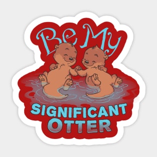 Otter Valentine Sticker